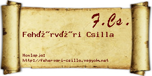 Fehérvári Csilla névjegykártya