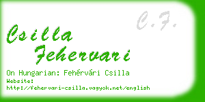 csilla fehervari business card